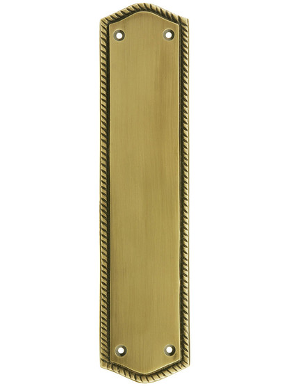 11" Rope Push Plate In Solid Cast Brass
